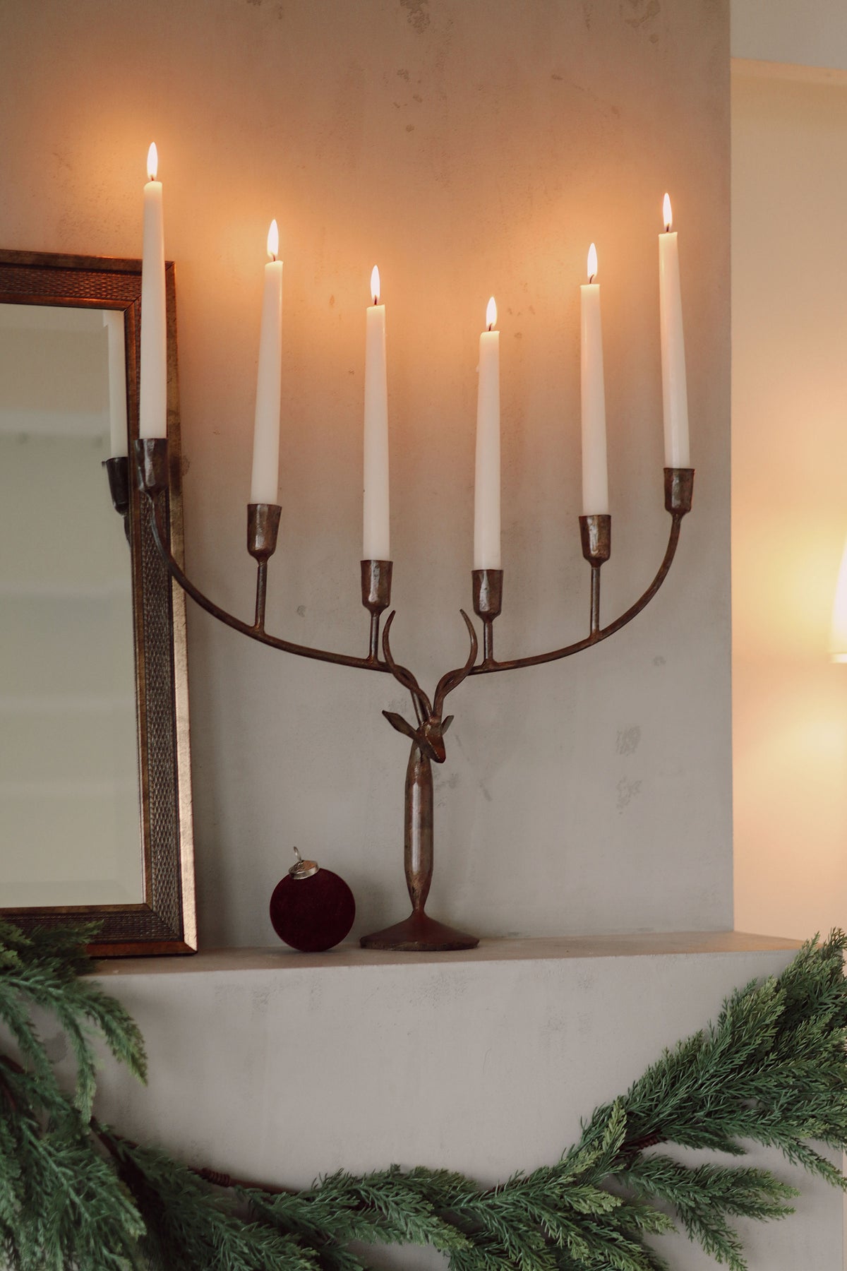 Stag Forged Candelabra, 6 Holders