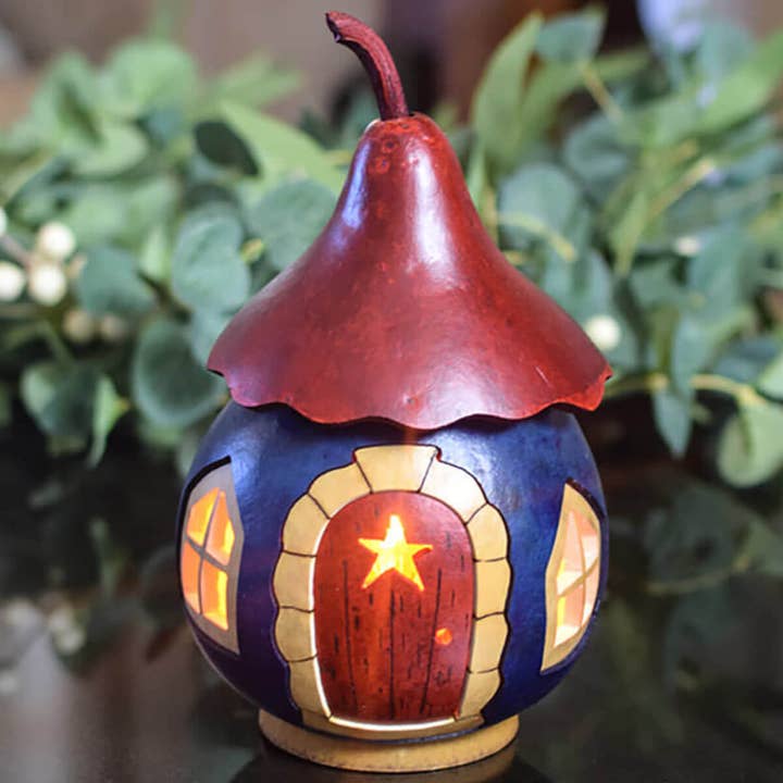 Patriotic Cottage Gourd Luminary