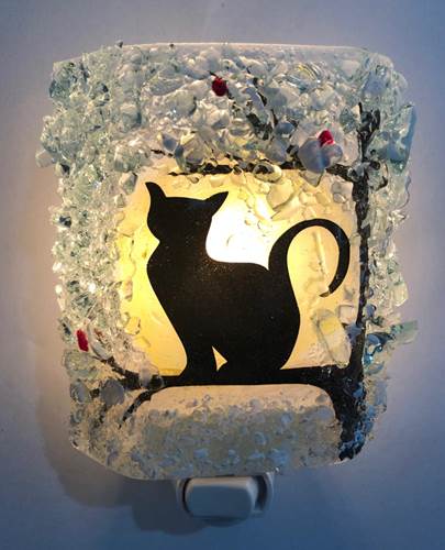 Winter Cat Night Light