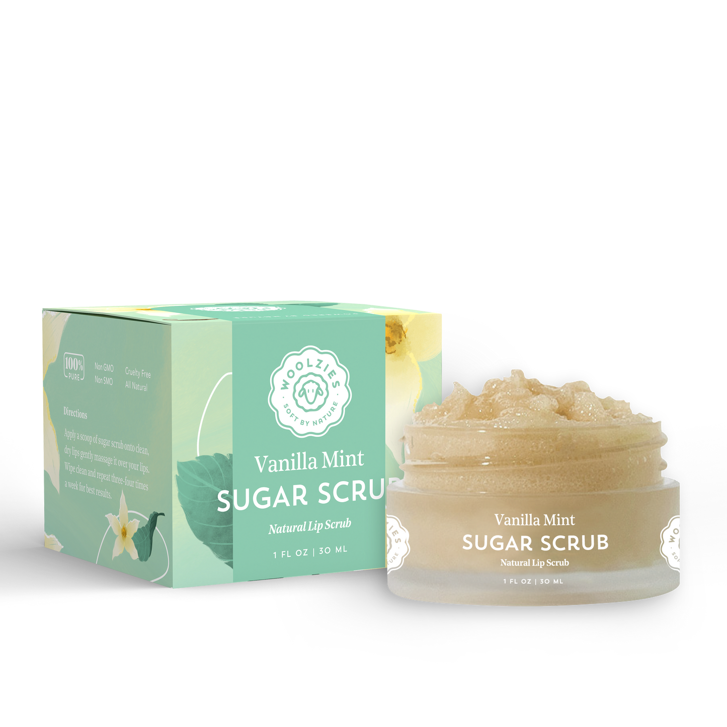 Vanilla Mint Natural Sugar Lip Scrub