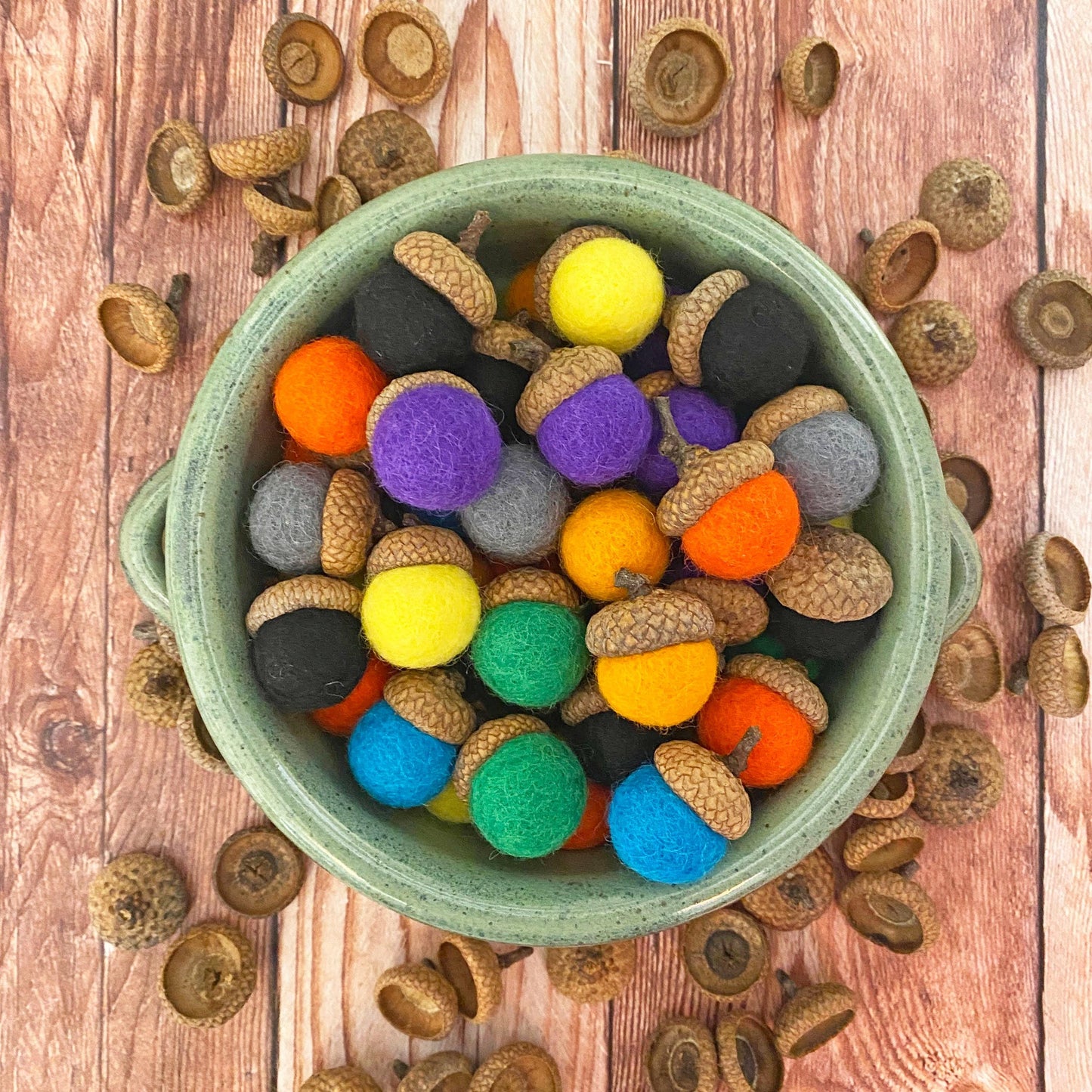 Felt Acorns Festival Garden