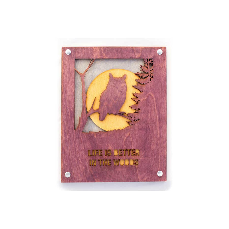 Woodcut Wall Art - 8x10 Owl