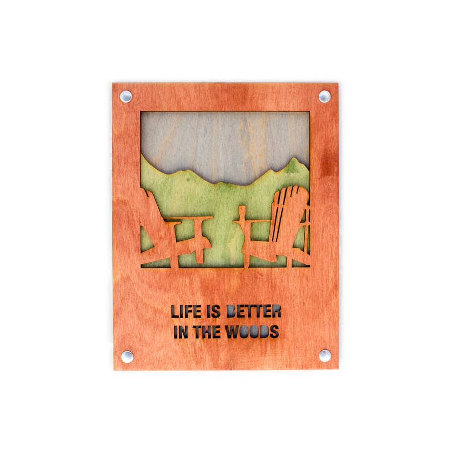 Woodcut Wall Art - 8x10 Adirondack