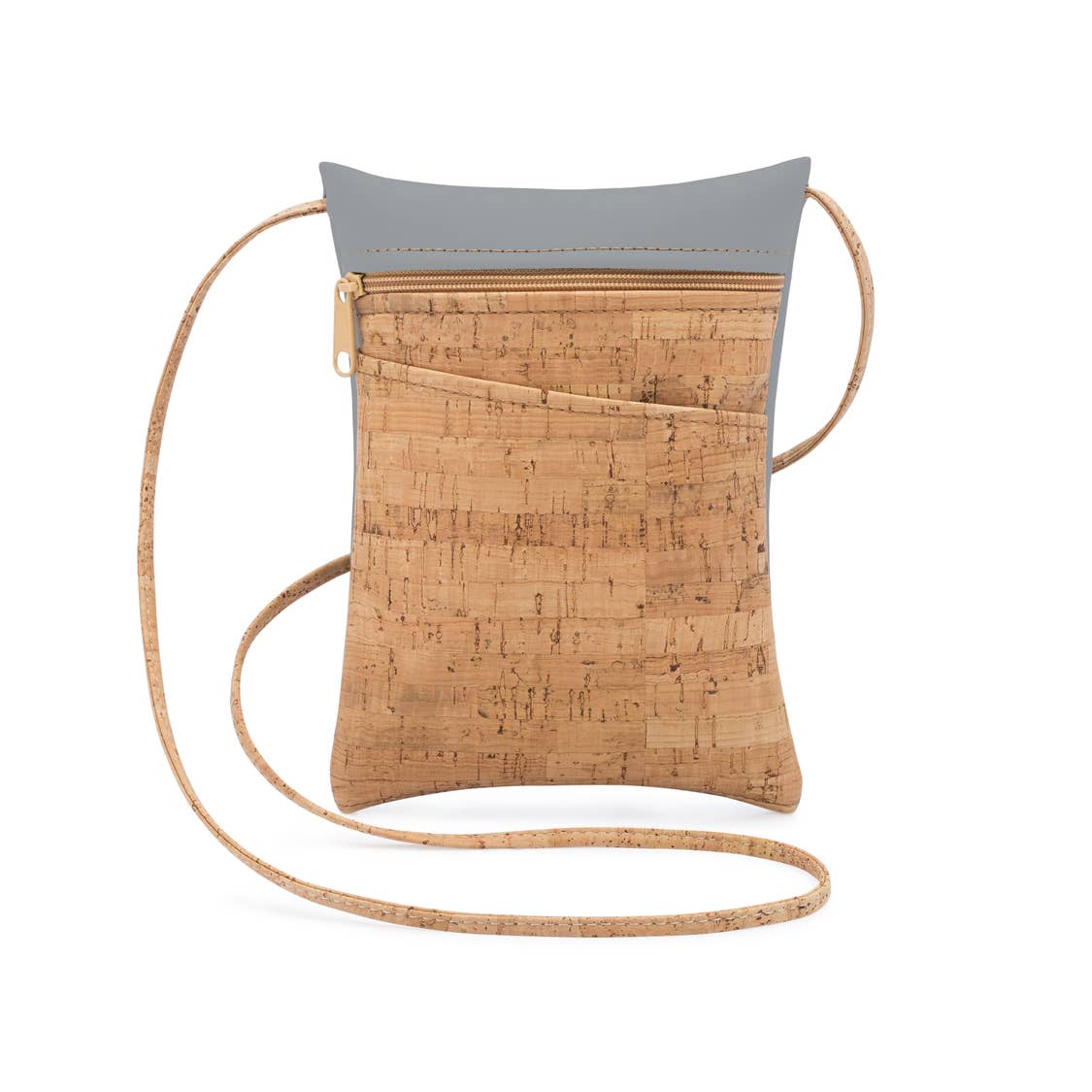 Cool Gray Cork Mini Cross Body Bag