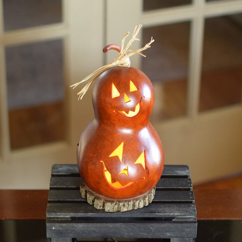 Reed Pumpkin Gourd Luminary
