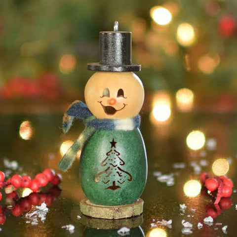 Evergreen Snowman Gourd Ornament