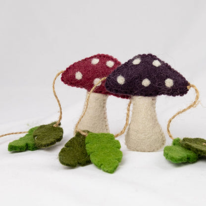 Garland - Felt Multicolor Spotted Mushroom