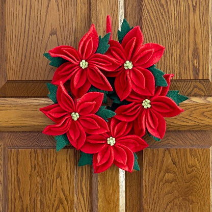 Handmade Felt Poinsettia Wreath