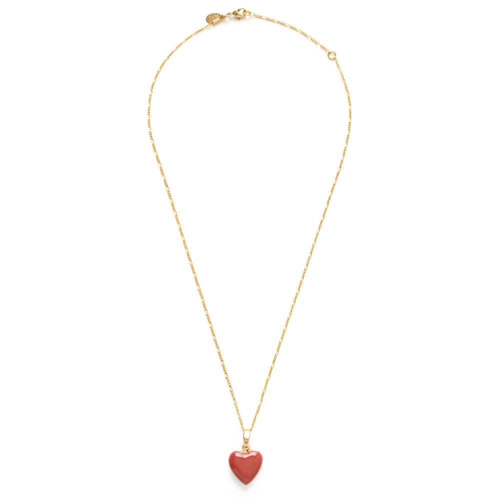 Canyon Pink Large Enamel Heart Locke