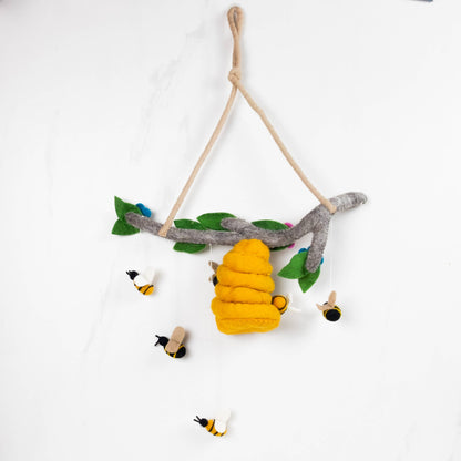 Felt Mobile - Felt Bee Hive and Honey Bee