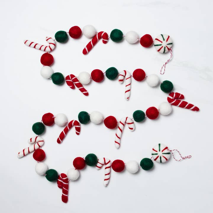 Garland - Felt Candy Cane
