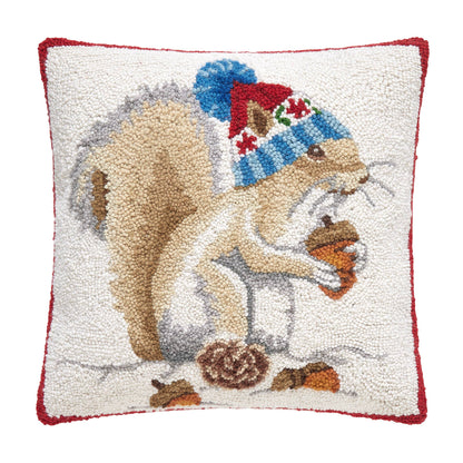 Winter Squirrel Hook Pillow - Mary Lake Thompson