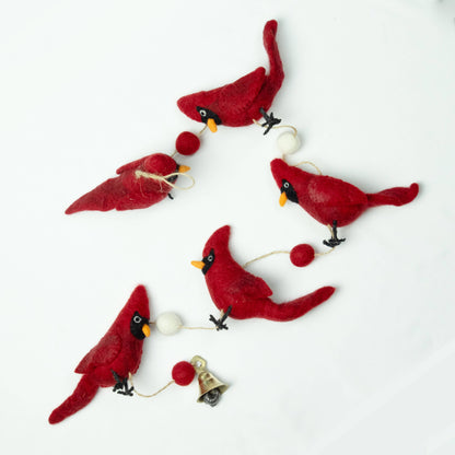 Garland - Red Felt Cardinal