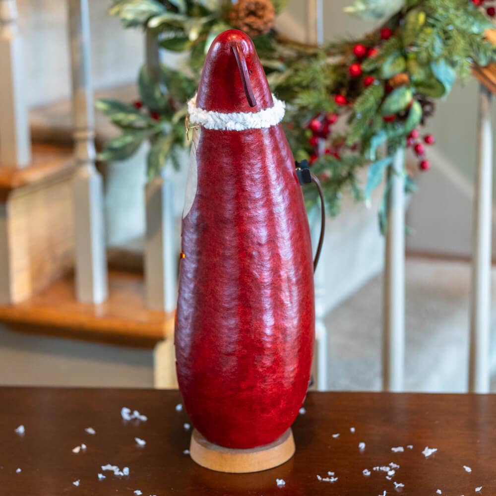 Santa Large Tall Lit Gourd Gourd Luminary