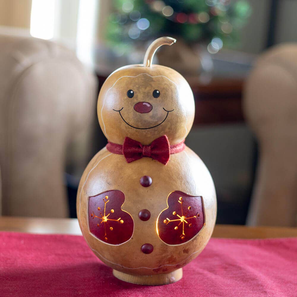 Gingerbread Man Medium Lit Gourd Luminary