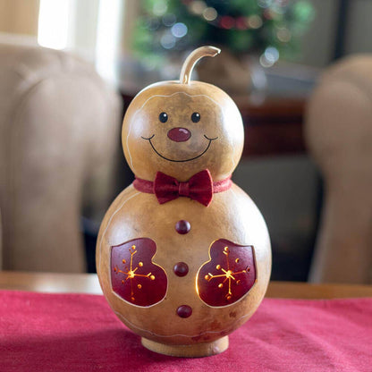 Gingerbread Man Medium Lit Gourd Luminary