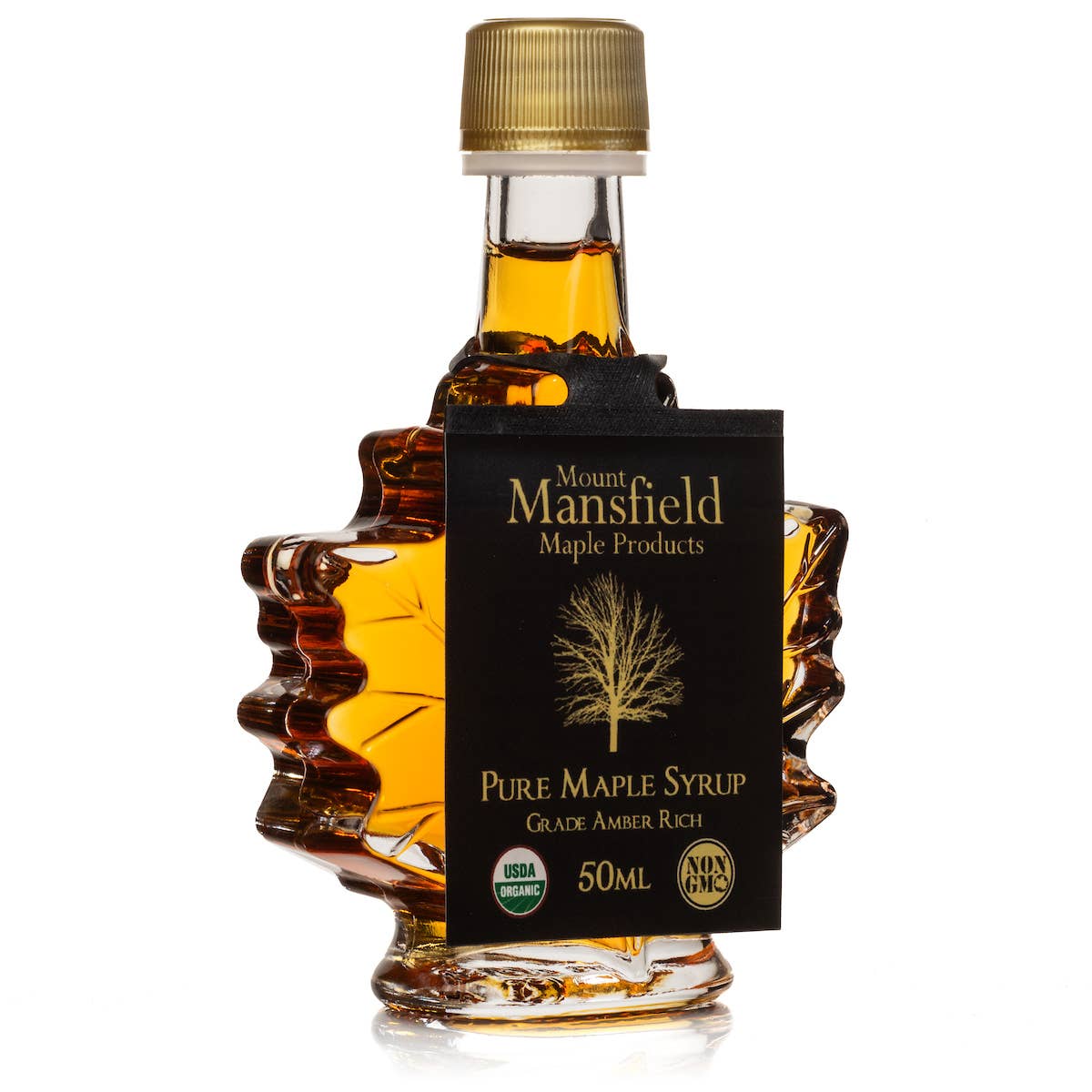 50mL Maple Leaf Bottle Organic Pure Vermont Maple Syrup