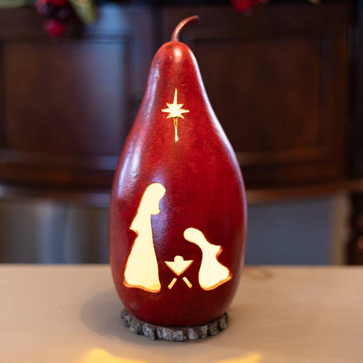 Nativity Scene Gourd Lamp
