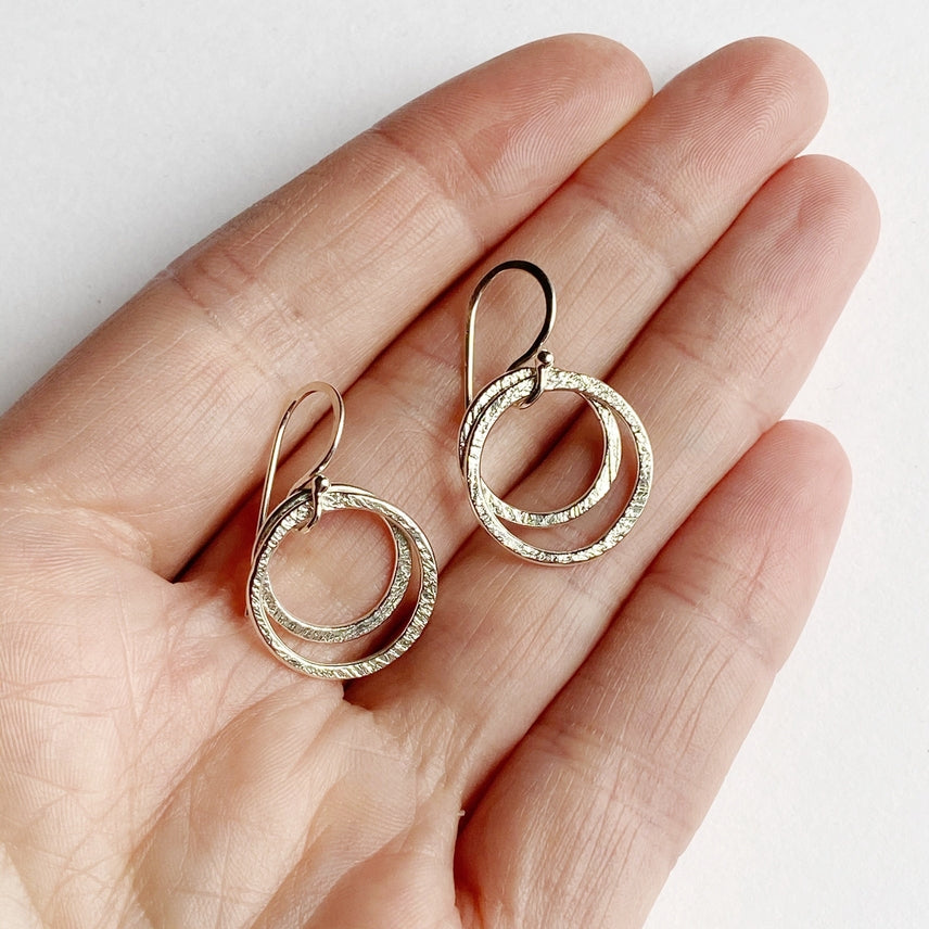 Gold Little Halo Drop Earrings