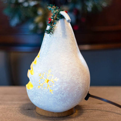 Winter Tree Silhouette Gourd Luminary
