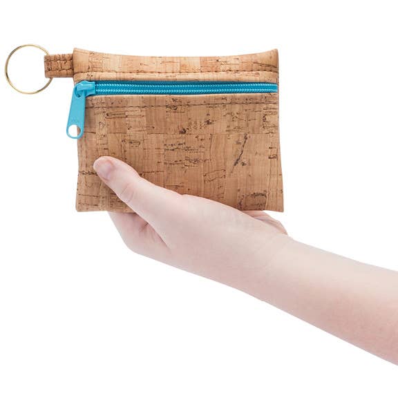 Flourish Print Cork Key Chain Pouch