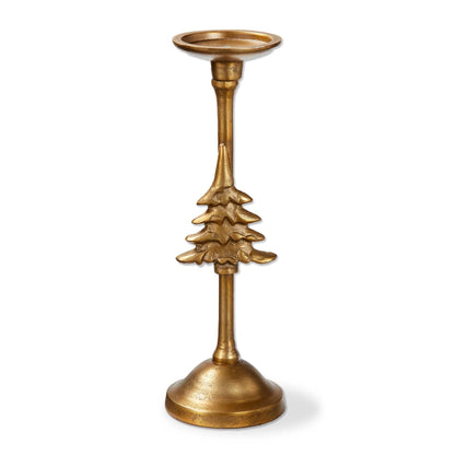 Antique Brass Tree Taper/Pillar Candle Holder Large