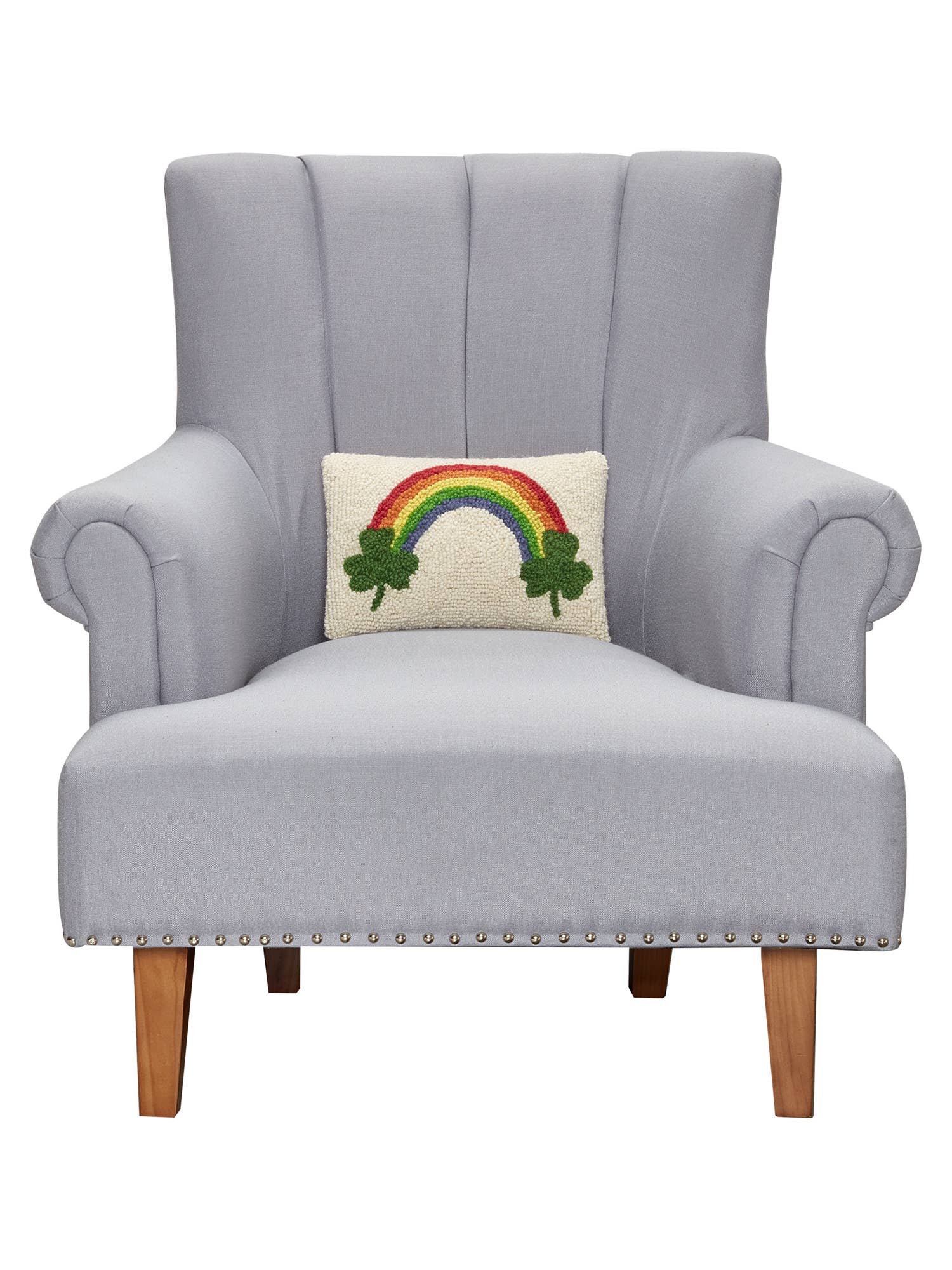 Peking Handicraft Shamrock Rainbow Hooked Pillow - Thumbnail 2