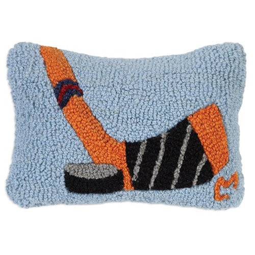 Hockey Stick and Puck Pillow 8 x 12"