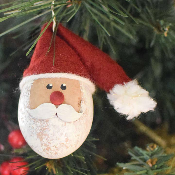 Santa Gourd Ornament