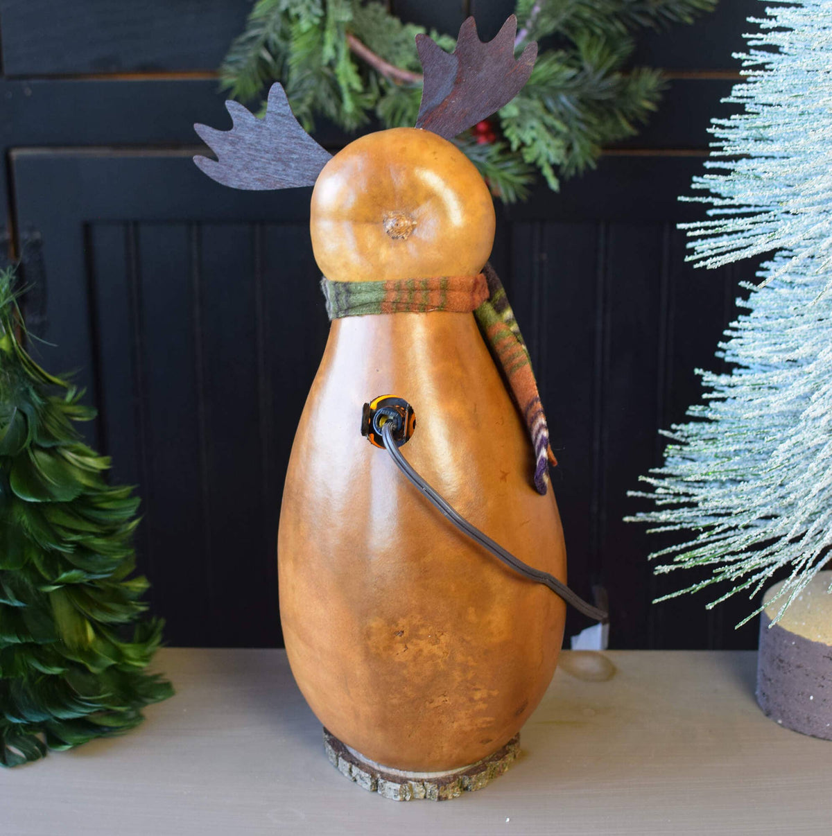 Miles Moose Small Tall Lit Gourd Luminary
