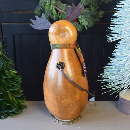 Miles Moose Small Tall Lit Gourd Luminary