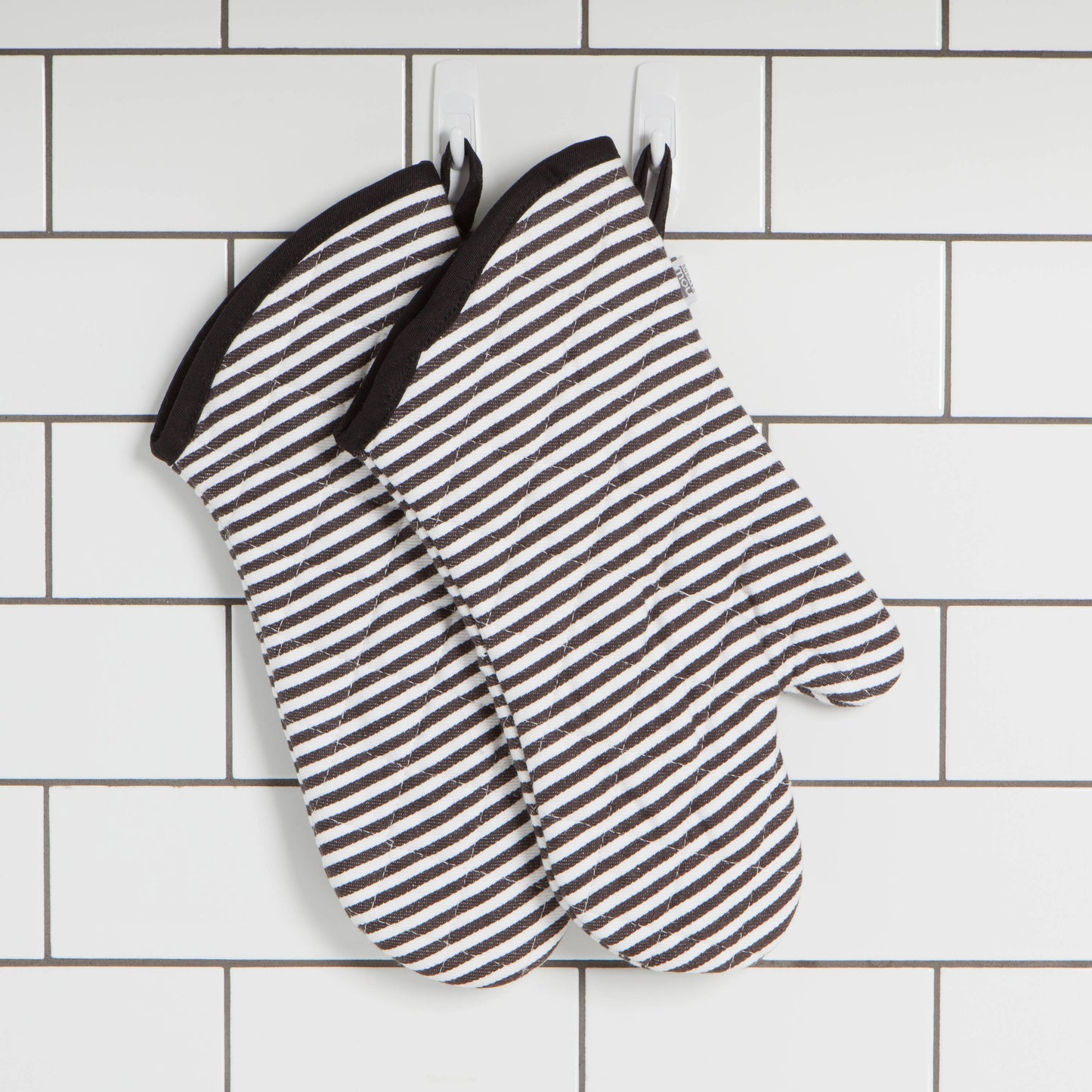 Superior Black Narrow Stripe Oven Mitt
