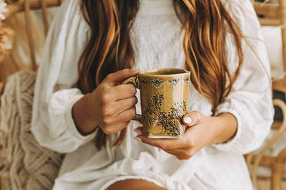 Tan Bee Ceramic Mug