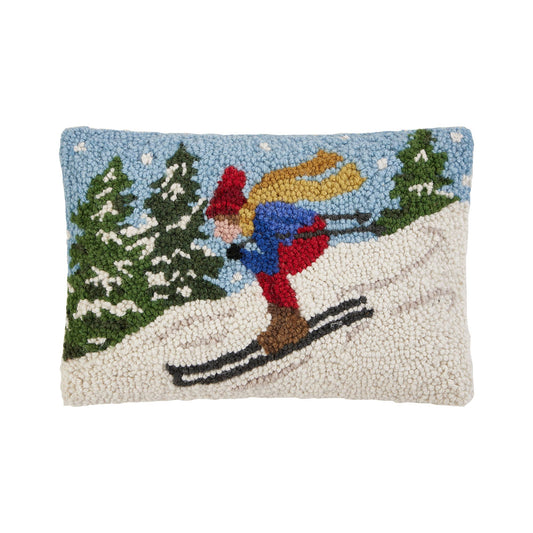 Downhill Skier Hook Pillow