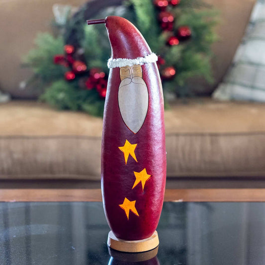 Santa Large Tall Lit Gourd Gourd Luminary