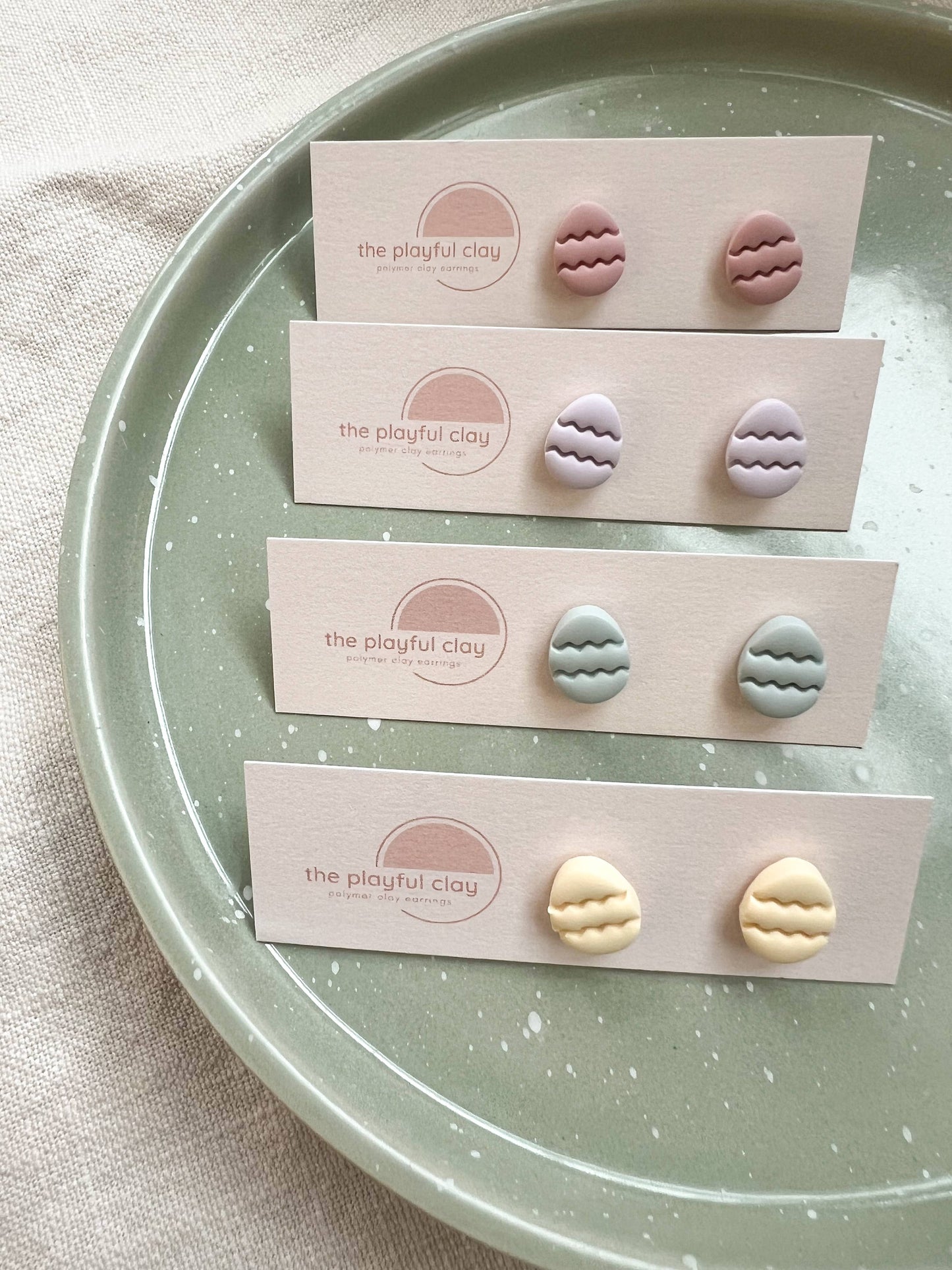 Purple Easter Egg Stud Earrings