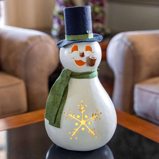 Meadowbrooke Snowman Gourd Luminary Large