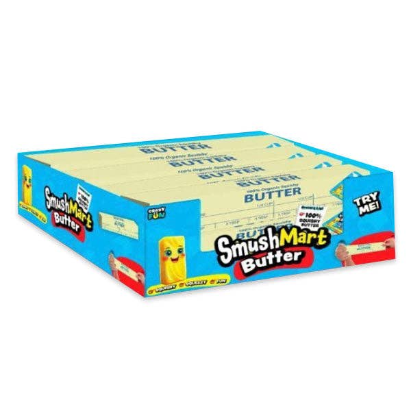 Box of  SmushMart Butter on a white background
