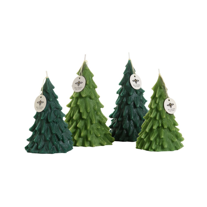 Forest Green Beeswax Tree Candles