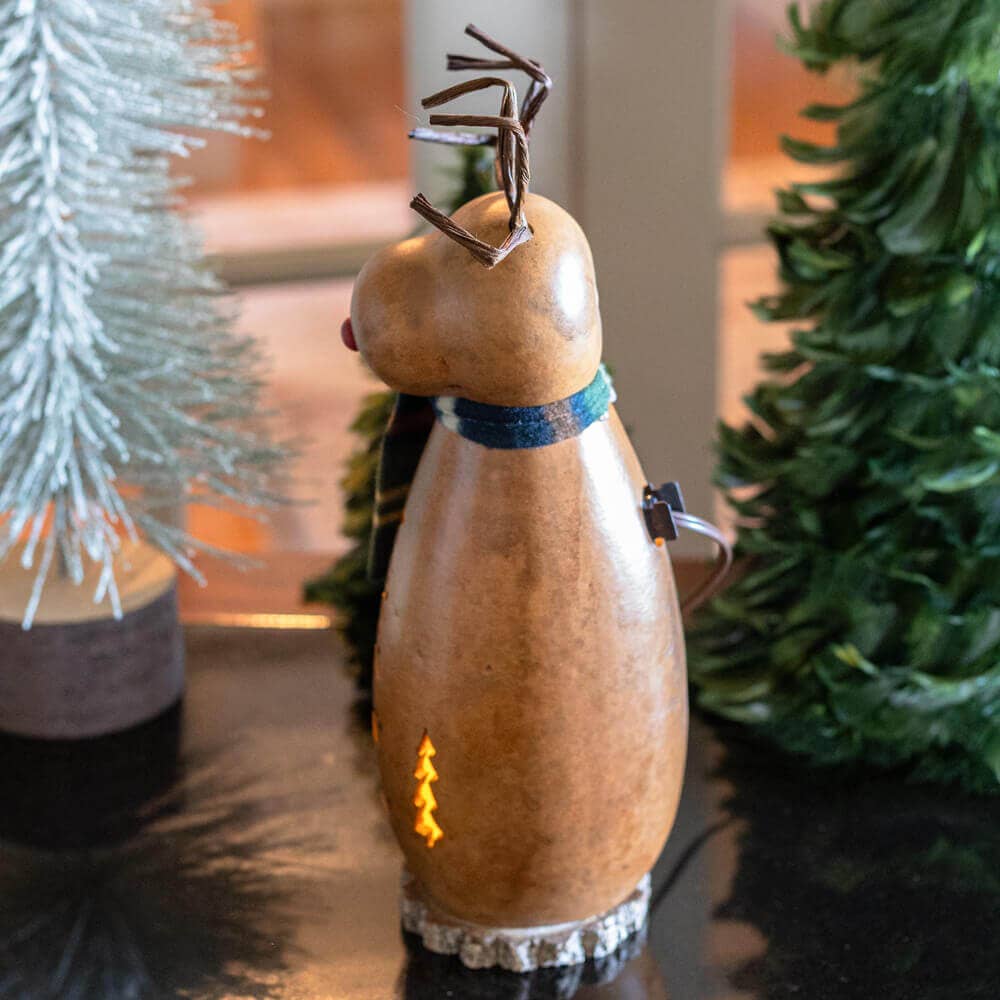 Dash Reindeer Small Tall Lit Gourd Luminary
