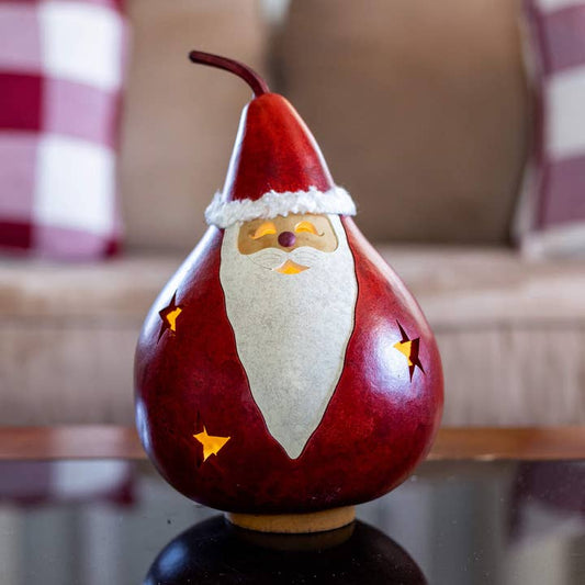 Red Santa Gourd Squat Gourd Luminary