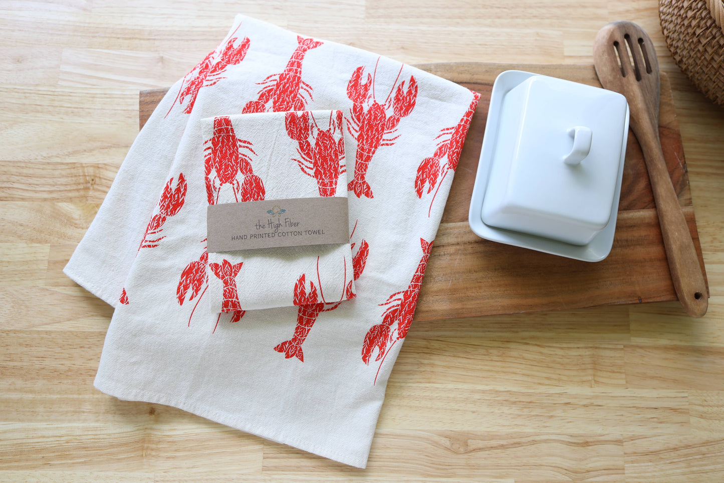 Lobster Printed Tea Towel