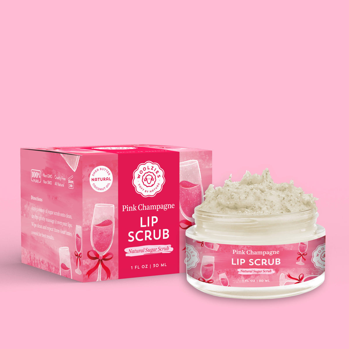 Pink Champagne Natural Sugar Lip Scrub