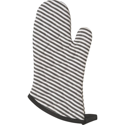 Superior Black Narrow Stripe Oven Mitt