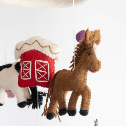 Felt Mobile - Farm with Red Barn
