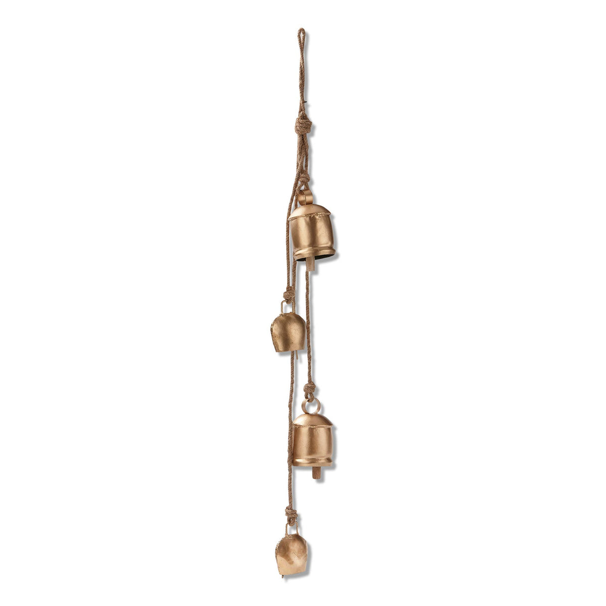 Antique Wrought Iron Bells Jute Swag