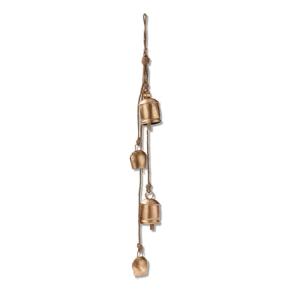 Antique Wrought Iron Bells Jute Swag