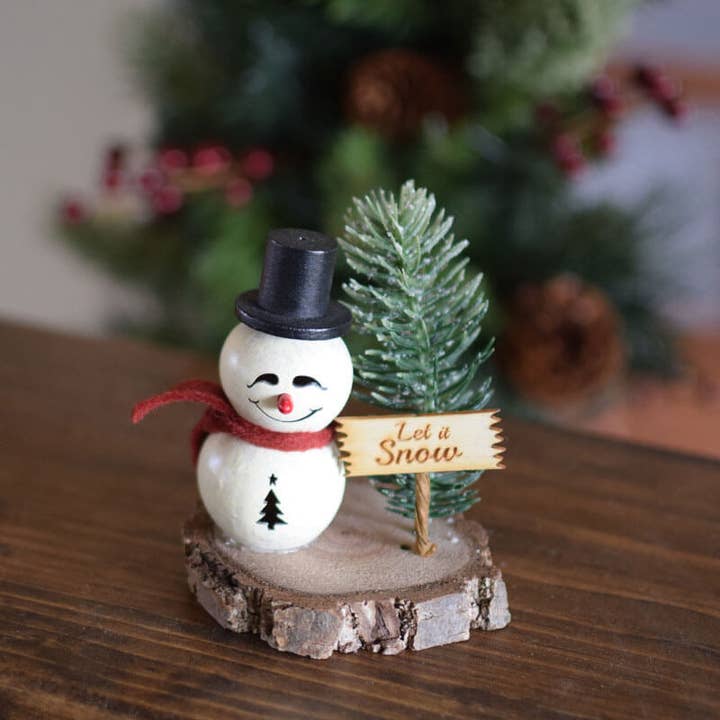 Easton Snowman Gourd Scene