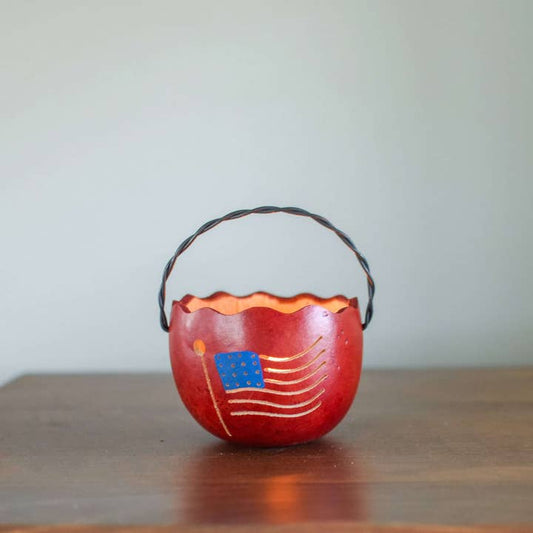 American Flag Gourd Basket