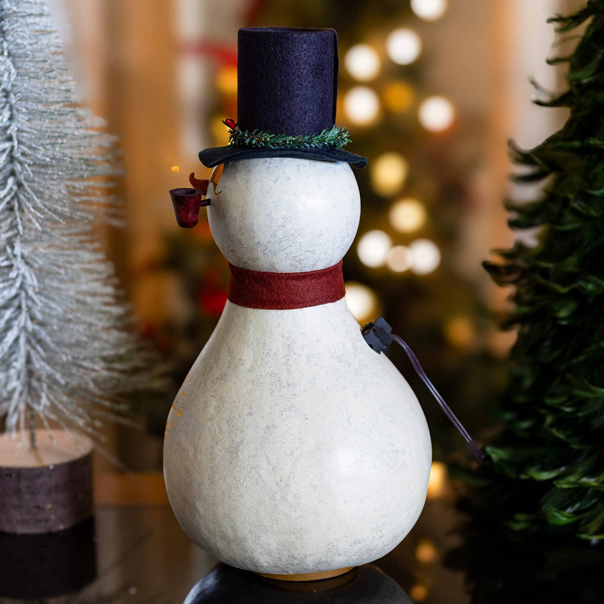 Blizzard Snowman Large Lit Gourd Luminary